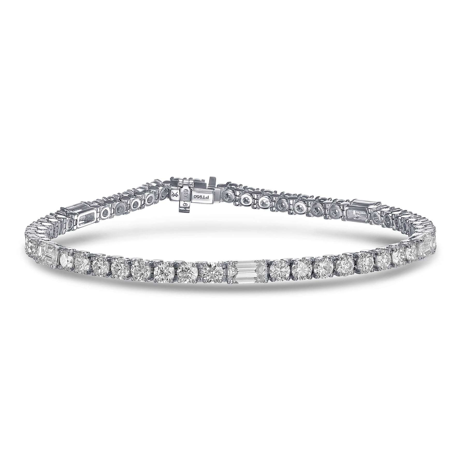 Round & Emerald Diamond Tennis Bracelet