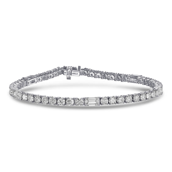 Round & Emerald Diamond Tennis Bracelet