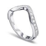 Contoured Milgrain Diamond Wedding Band