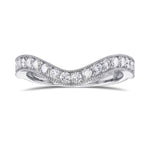 Contoured Milgrain Diamond Wedding Band