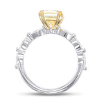 Light Yellow Radiant & Marquise Side-stone Ring
