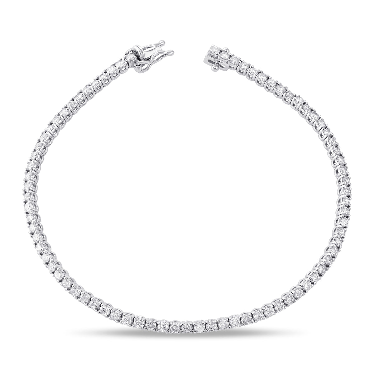 Round White Diamond Tennis Bracelet