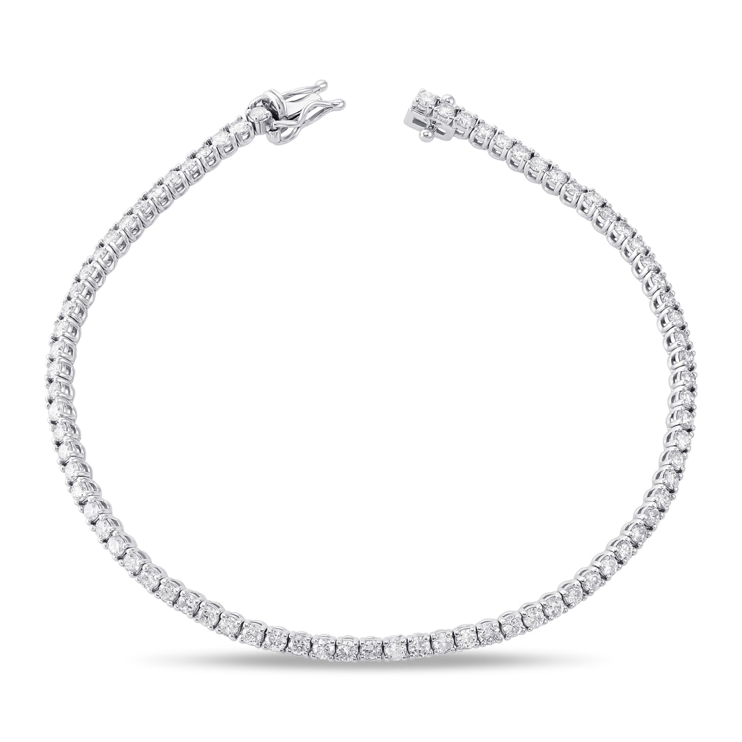 Round White Diamond Tennis Bracelet