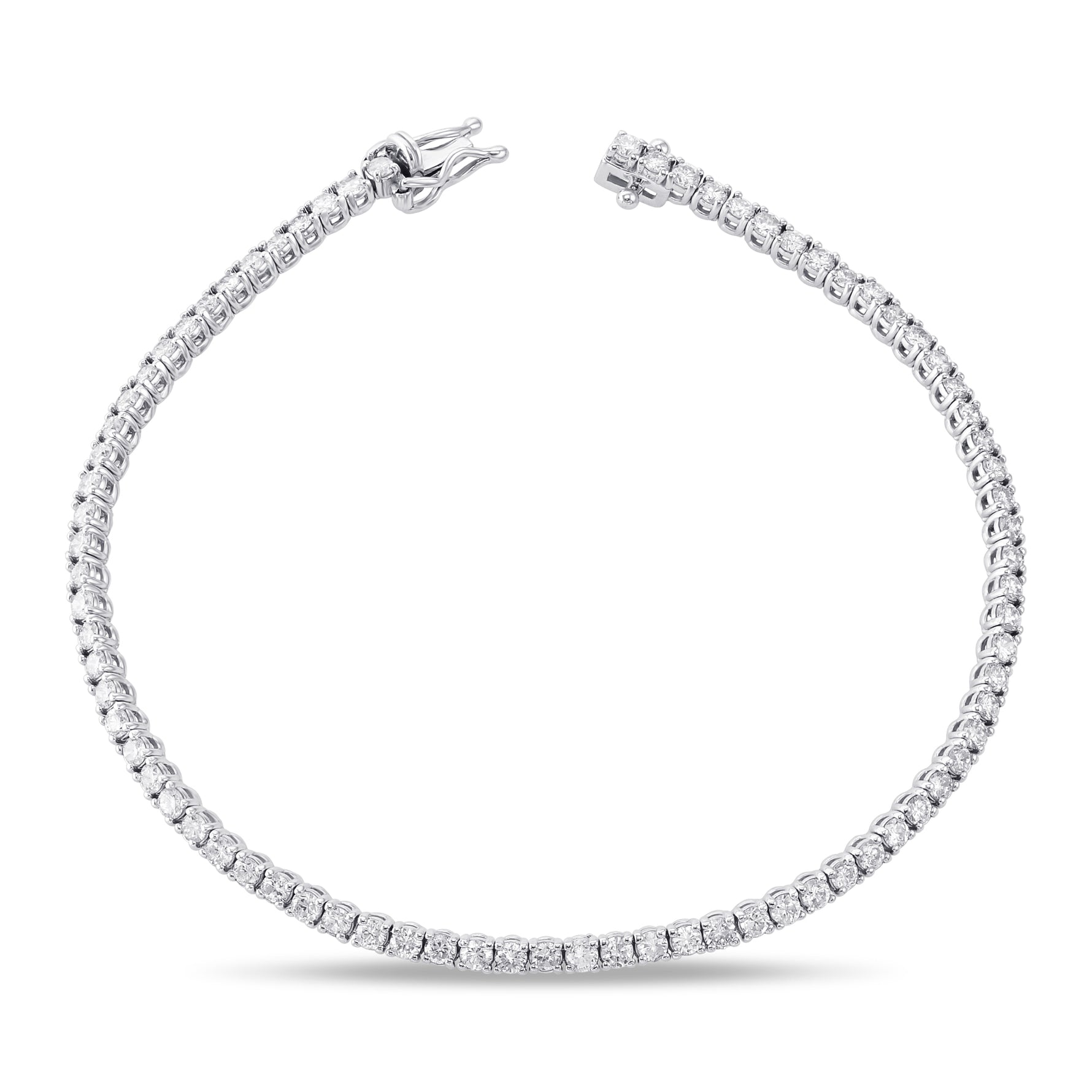 Round White Diamond Tennis Bracelet