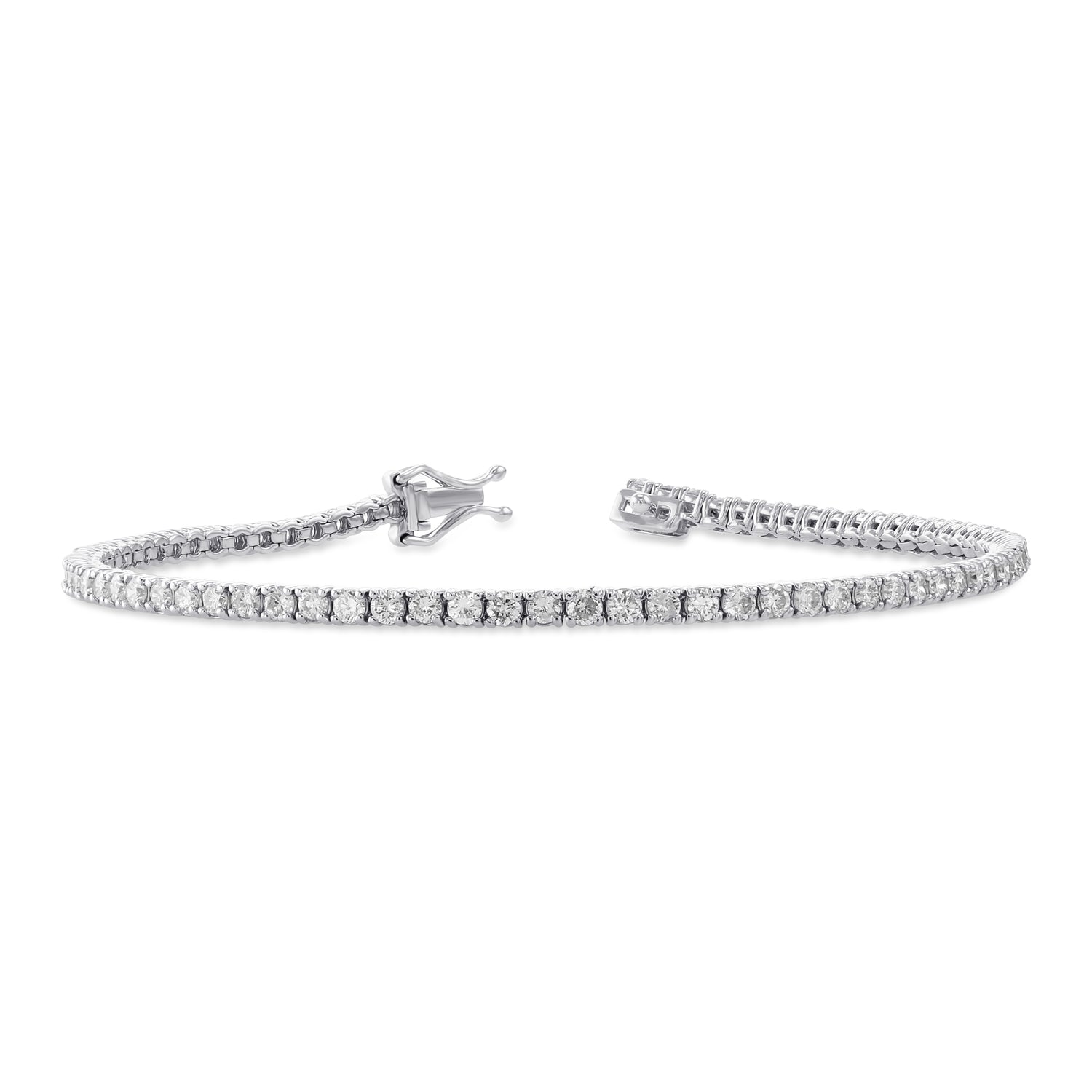 Round White Diamond Tennis Bracelet