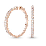 White Round Diamond Hoop Earrings