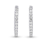Round White Diamonds Hoop Earrings