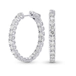 Round White Diamonds Hoop Earrings