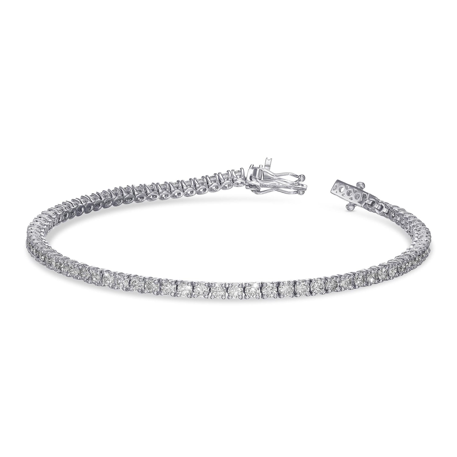 Round White Diamond Tennis Bracelet