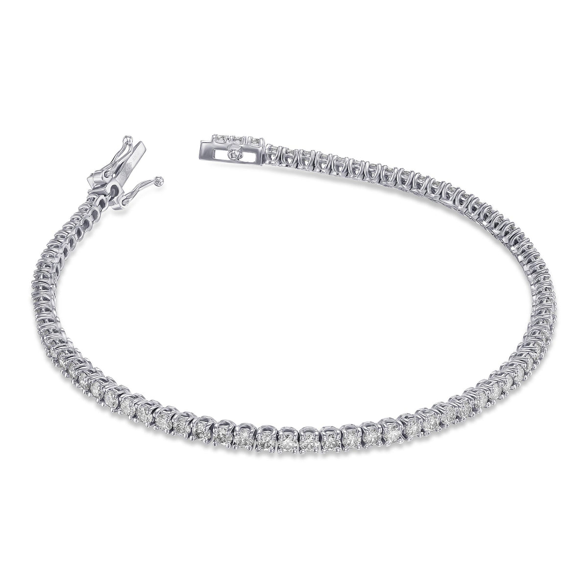 Round White Diamond Tennis Bracelet