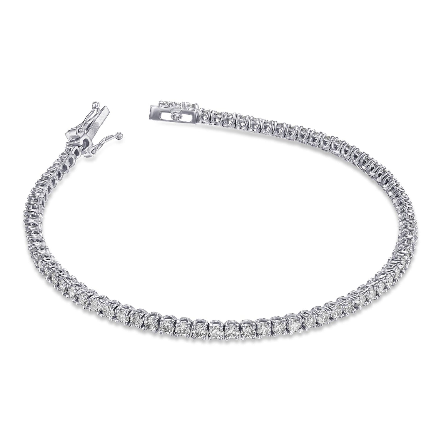 Round White Diamond Tennis Bracelet