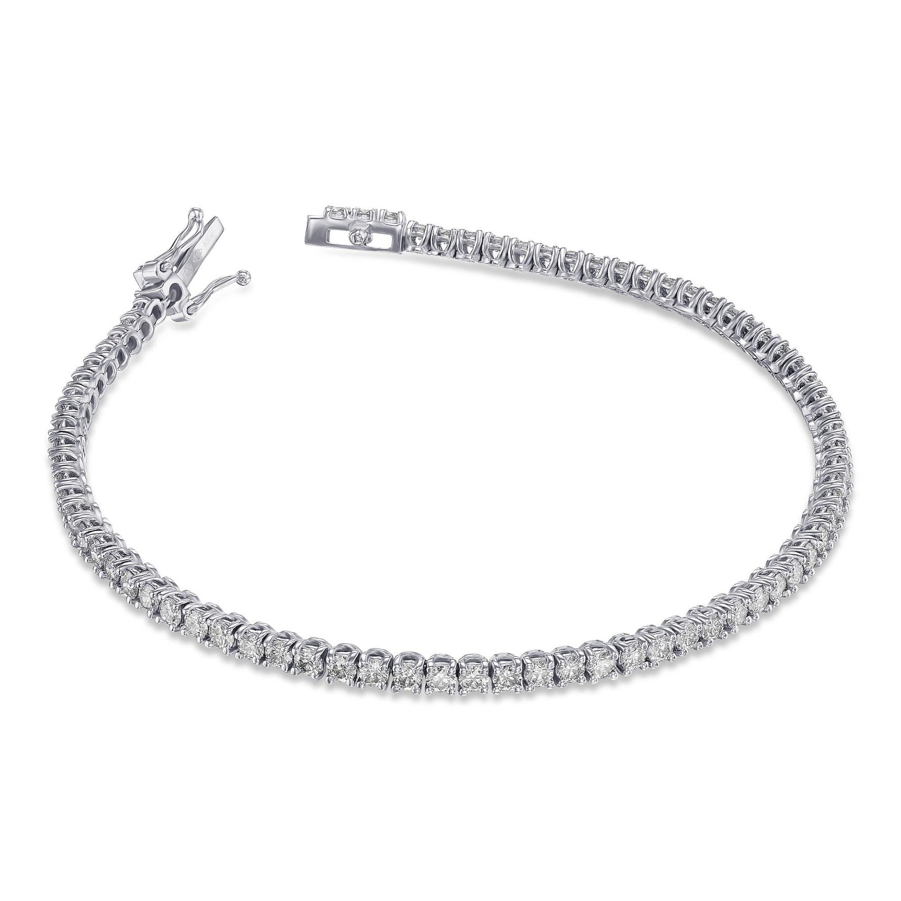 Round White Diamond Tennis Bracelet