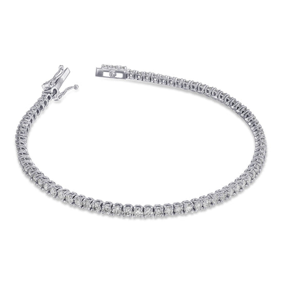 Round White Diamond Tennis Bracelet