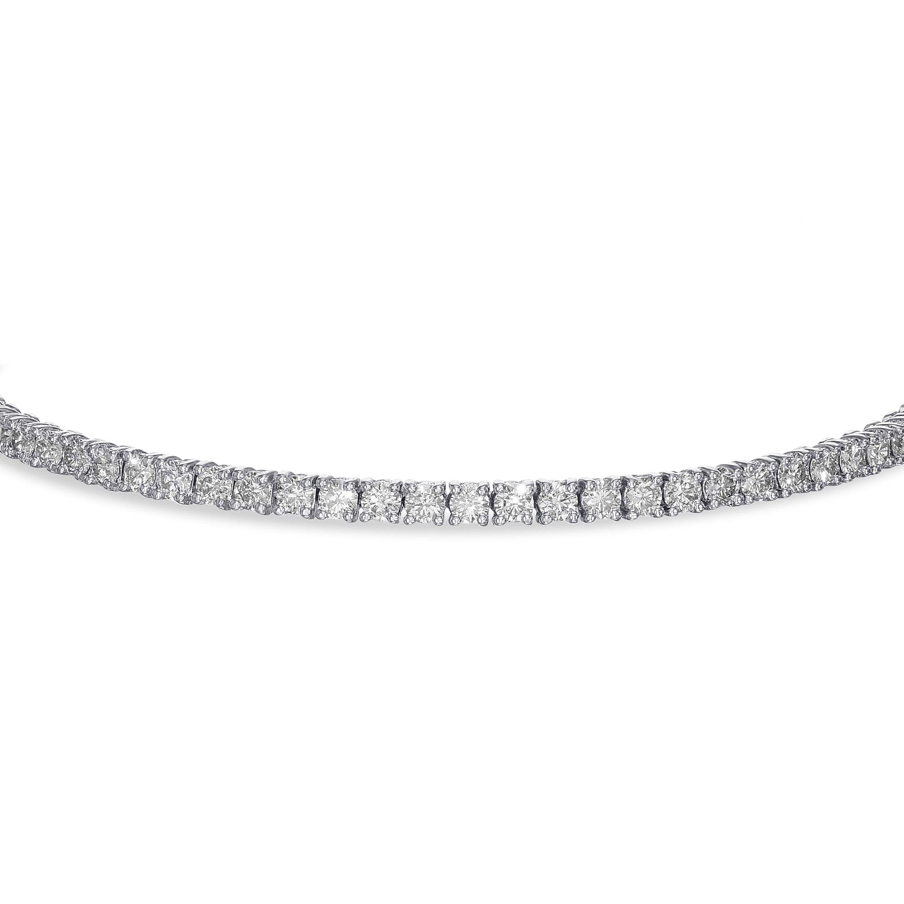 Round White Diamond Tennis Bracelet