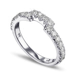Contoured White Diamond Wedding Band