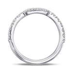 Contoured White Diamond Wedding Band