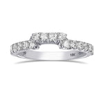 Contoured White Diamond Wedding Band
