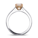 Very Light Pink Cushion Solitaire Engagement and Wedding Ring Set