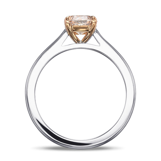 Very Light Pink Cushion Solitaire Engagement and Wedding Ring Set