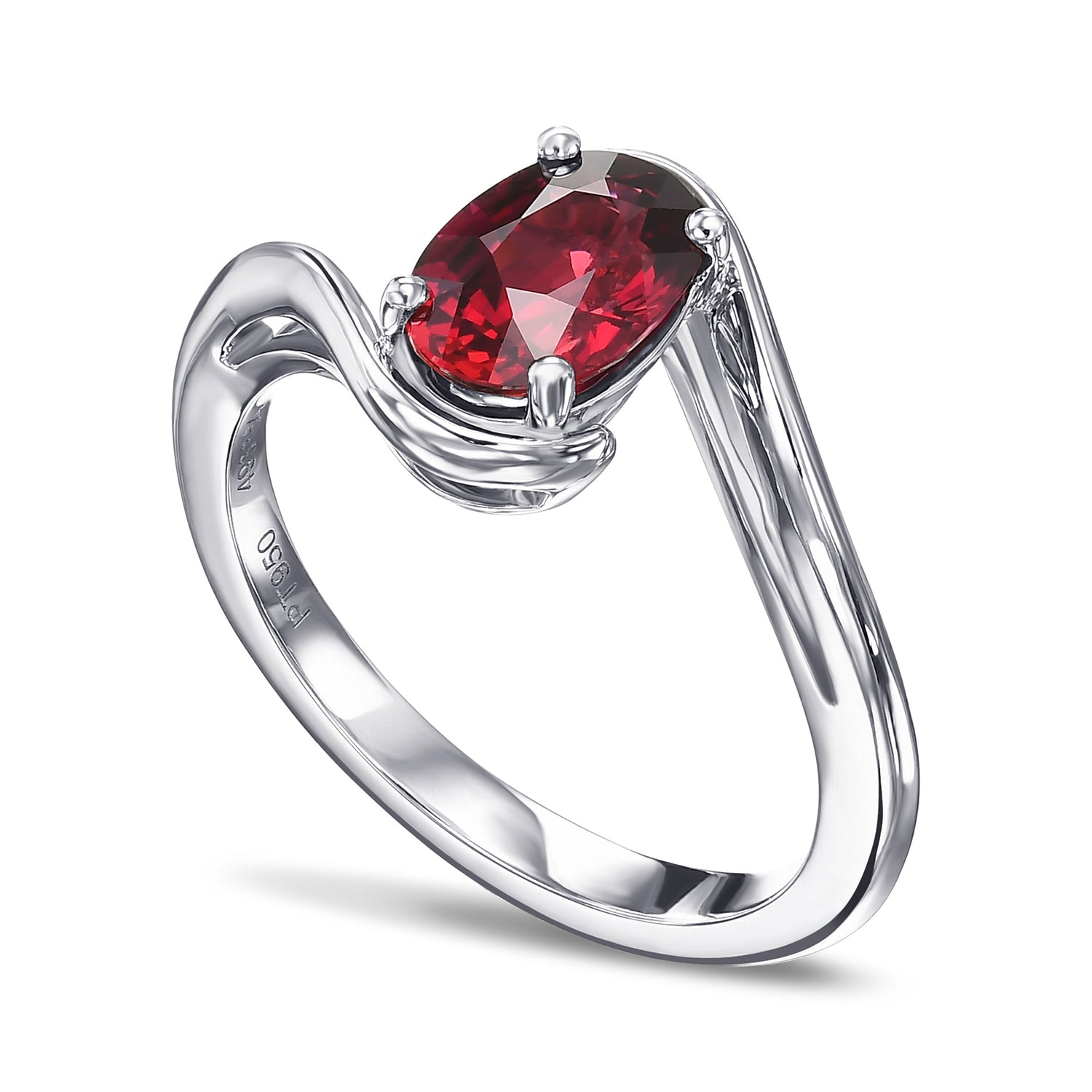 Oval Pigeon Blood Ruby Solitaire Ring