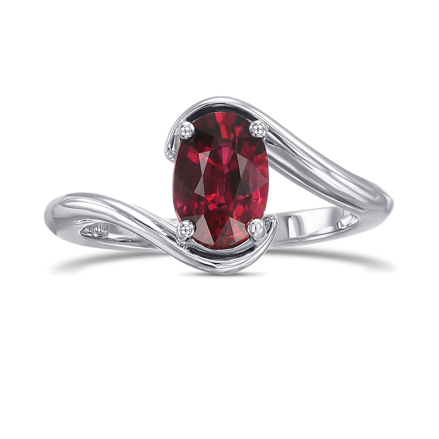 Oval Pigeon Blood Ruby Solitaire Ring