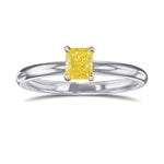 Fancy Vivid Yellow Radiant Solitaire Diamond Ring
