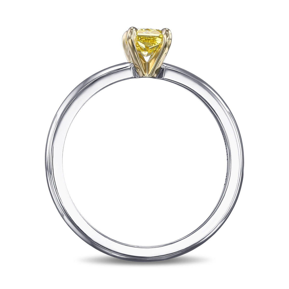 Fancy Vivid Yellow Radiant Solitaire Diamond Ring