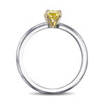 Fancy Vivid Yellow Radiant Solitaire Diamond Ring