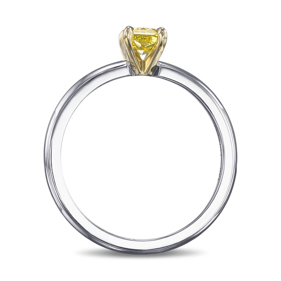 Fancy Vivid Yellow Radiant Solitaire Diamond Ring