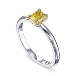 Fancy Vivid Yellow Radiant Solitaire Diamond Ring
