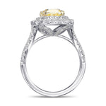 Fancy Yellow Cushion Double Halo Diamond Ring