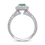 Custom Green Emerald & Diamond Ring