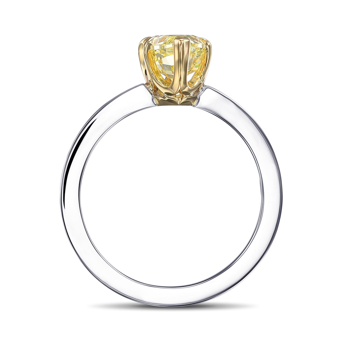 Fancy Yellow Side-stone Pear Diamond Ring