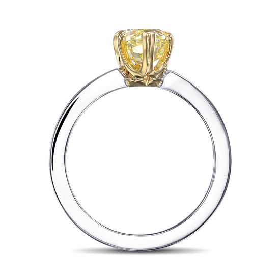 Fancy Yellow Side-stone Pear Diamond Ring