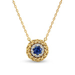 Sapphire & Diamond Basket Pendant