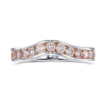 Pink Diamond Channel Set Contoured Wedding Band Ring