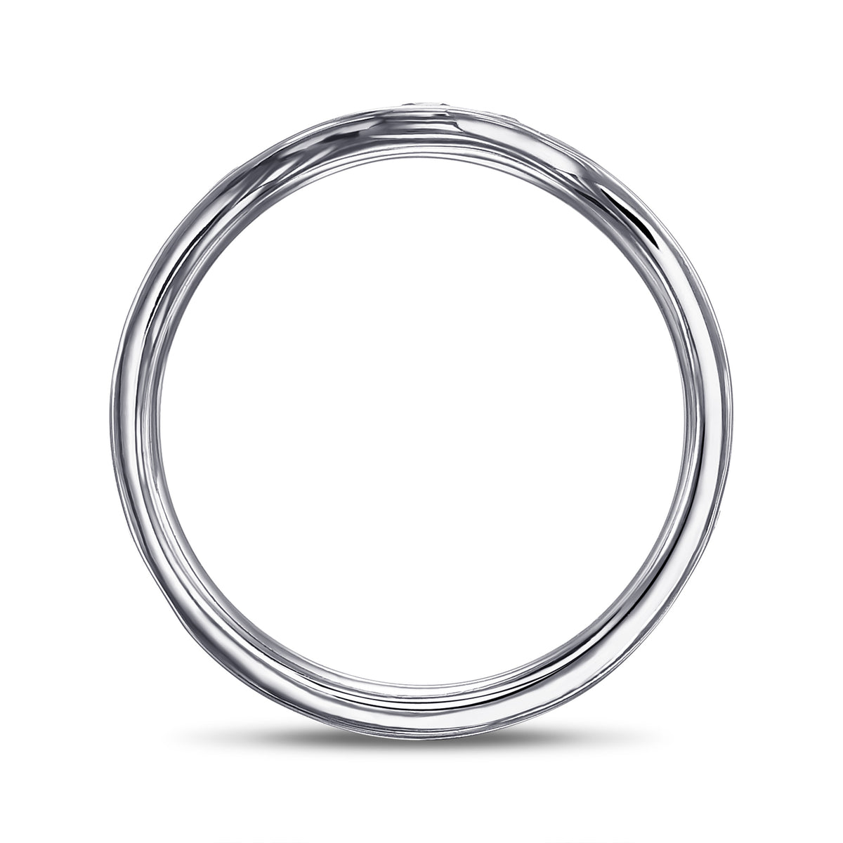 Pink Diamond Channel Set Contoured Wedding Band Ring