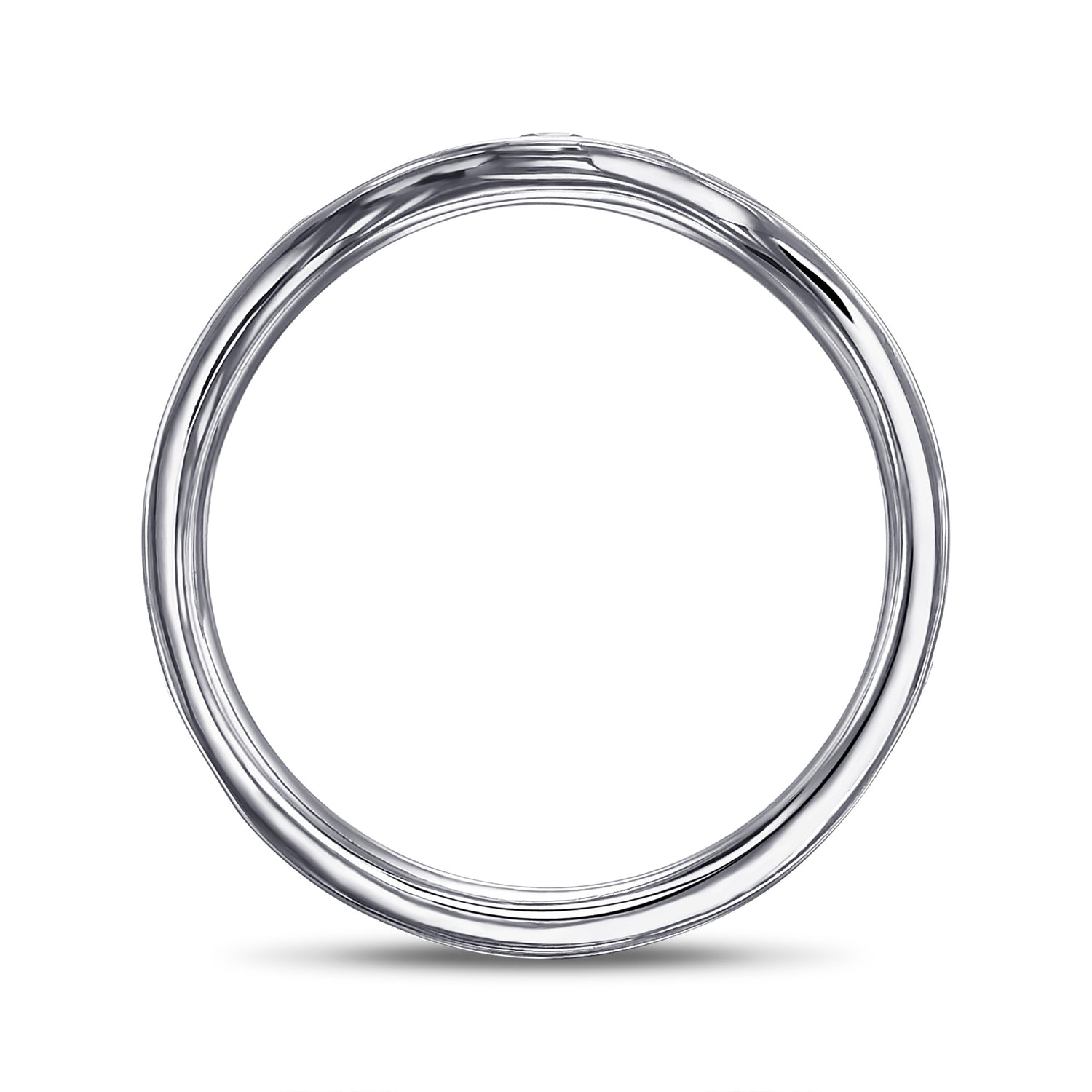 Pink Diamond Channel Set Contoured Wedding Band Ring