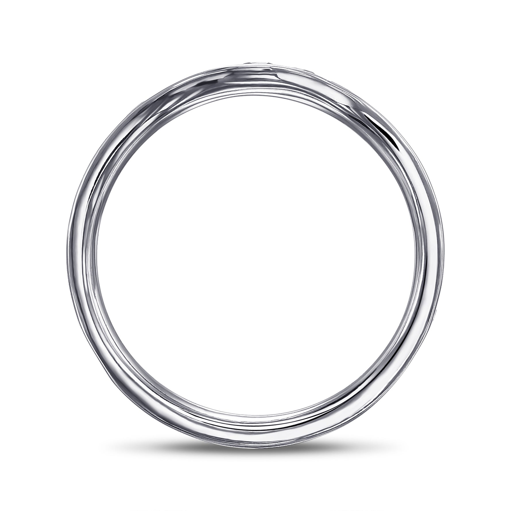 Pink Diamond Channel Set Contoured Wedding Band Ring