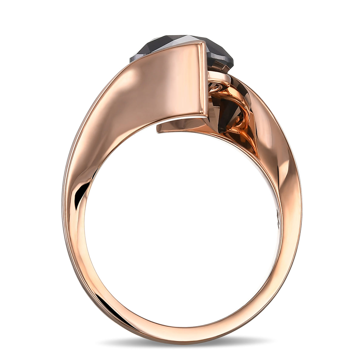 Round Fancy Black Solitaire Diamond Ring