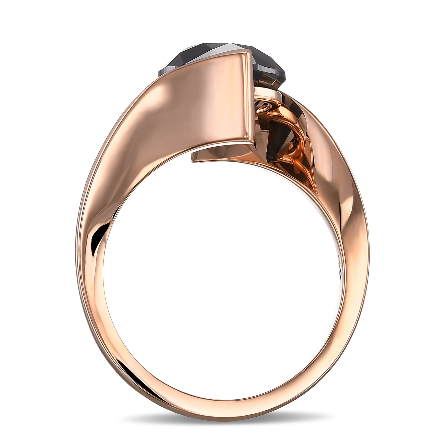 Round Fancy Black Solitaire Diamond Ring