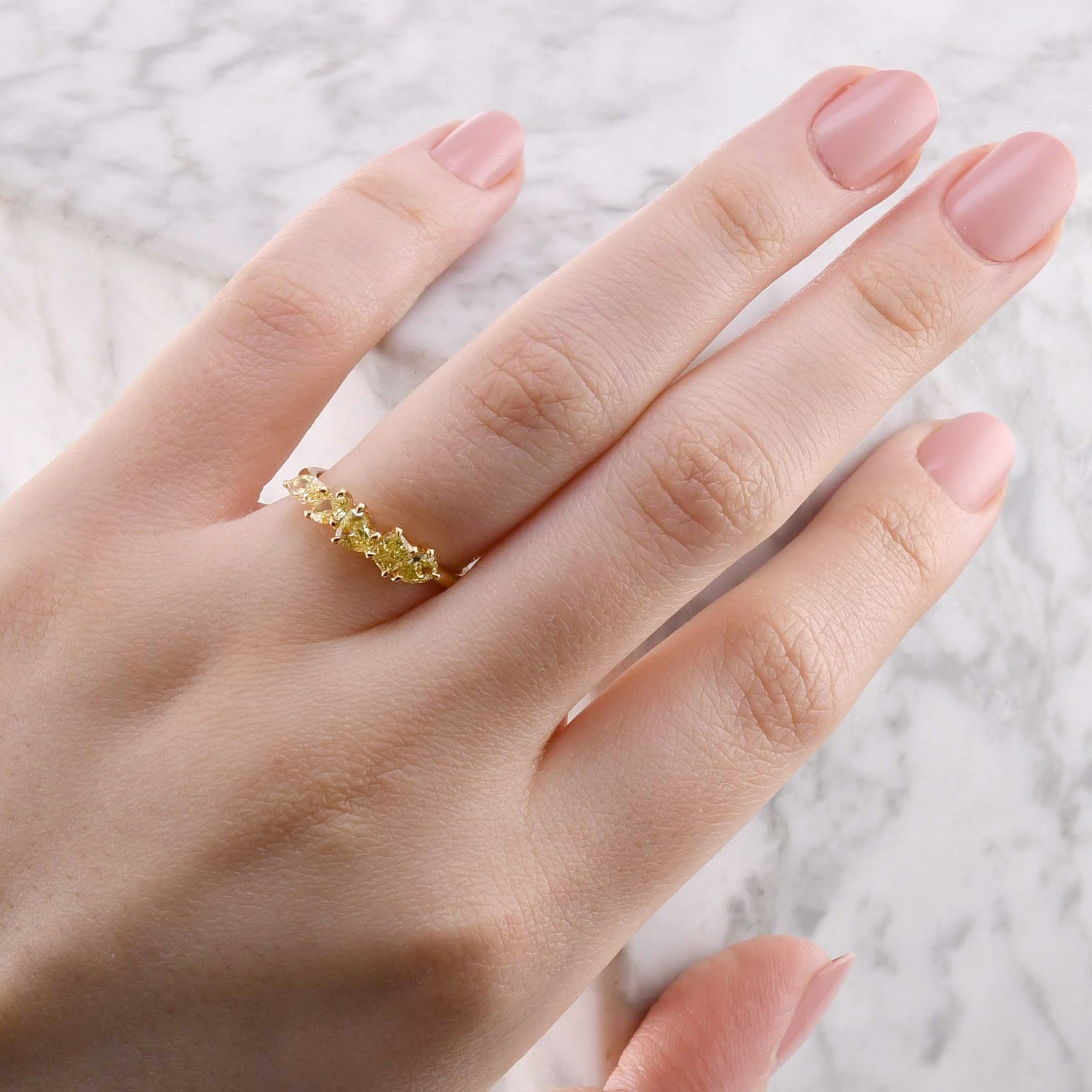 Fancy Yellow Mix Shape Diamond Band Ring