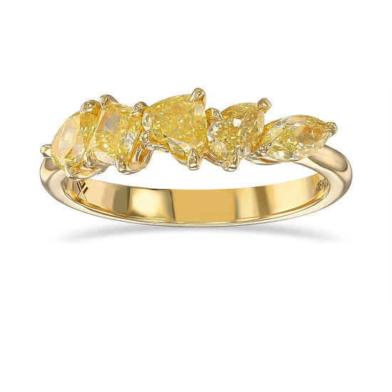 Fancy Yellow Mix Shape Diamond Band Ring