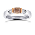 Fancy Brown Pink Radiant Solitaire Diamond Ring