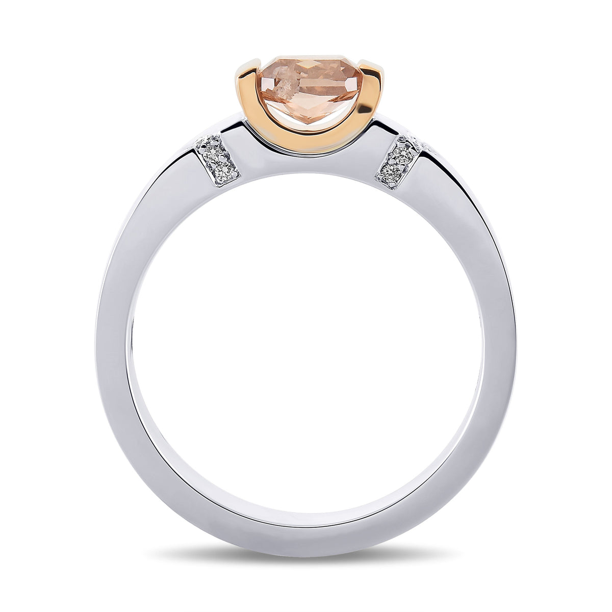 Fancy Brown Pink Radiant Solitaire Diamond Ring