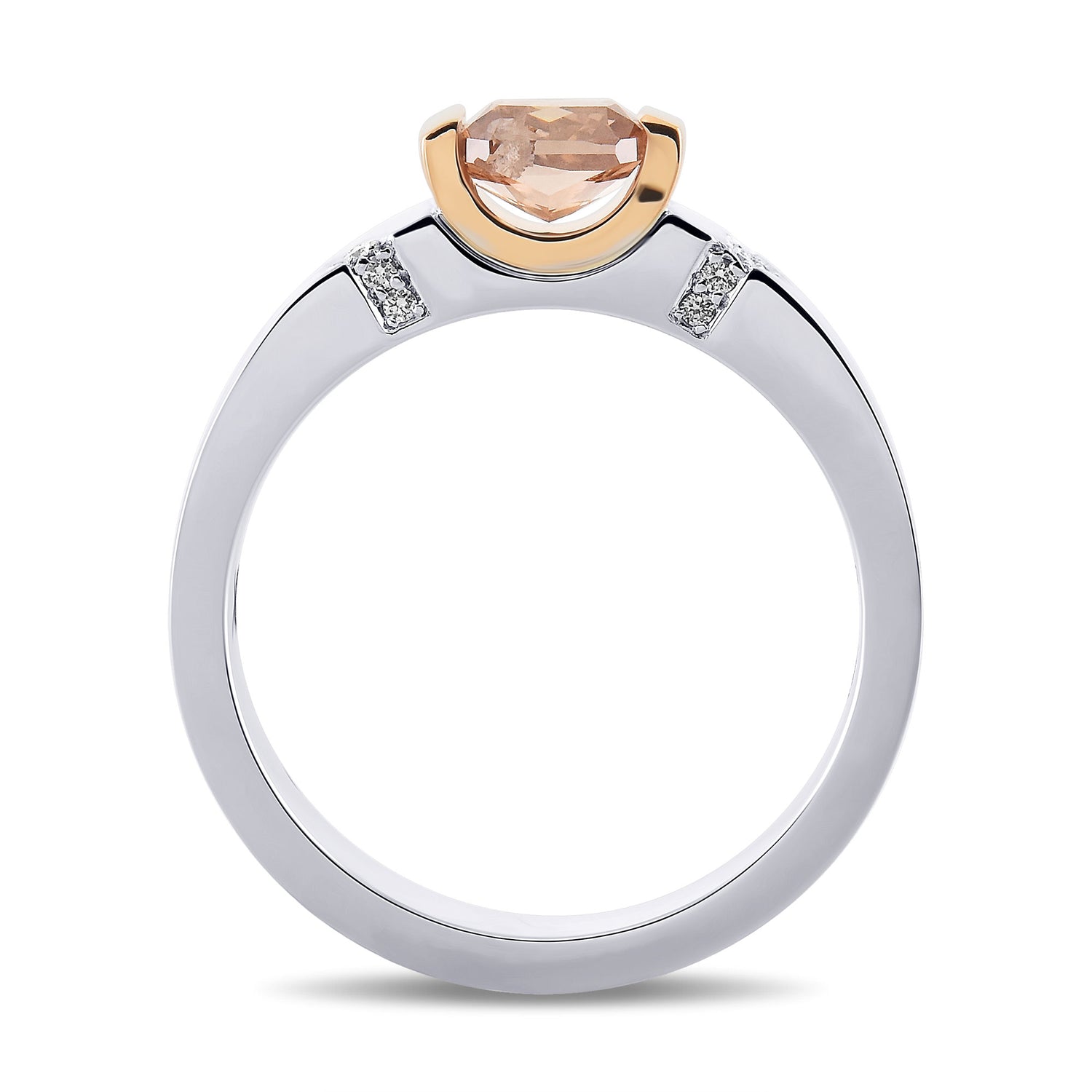 Fancy Brown Pink Radiant Solitaire Diamond Ring