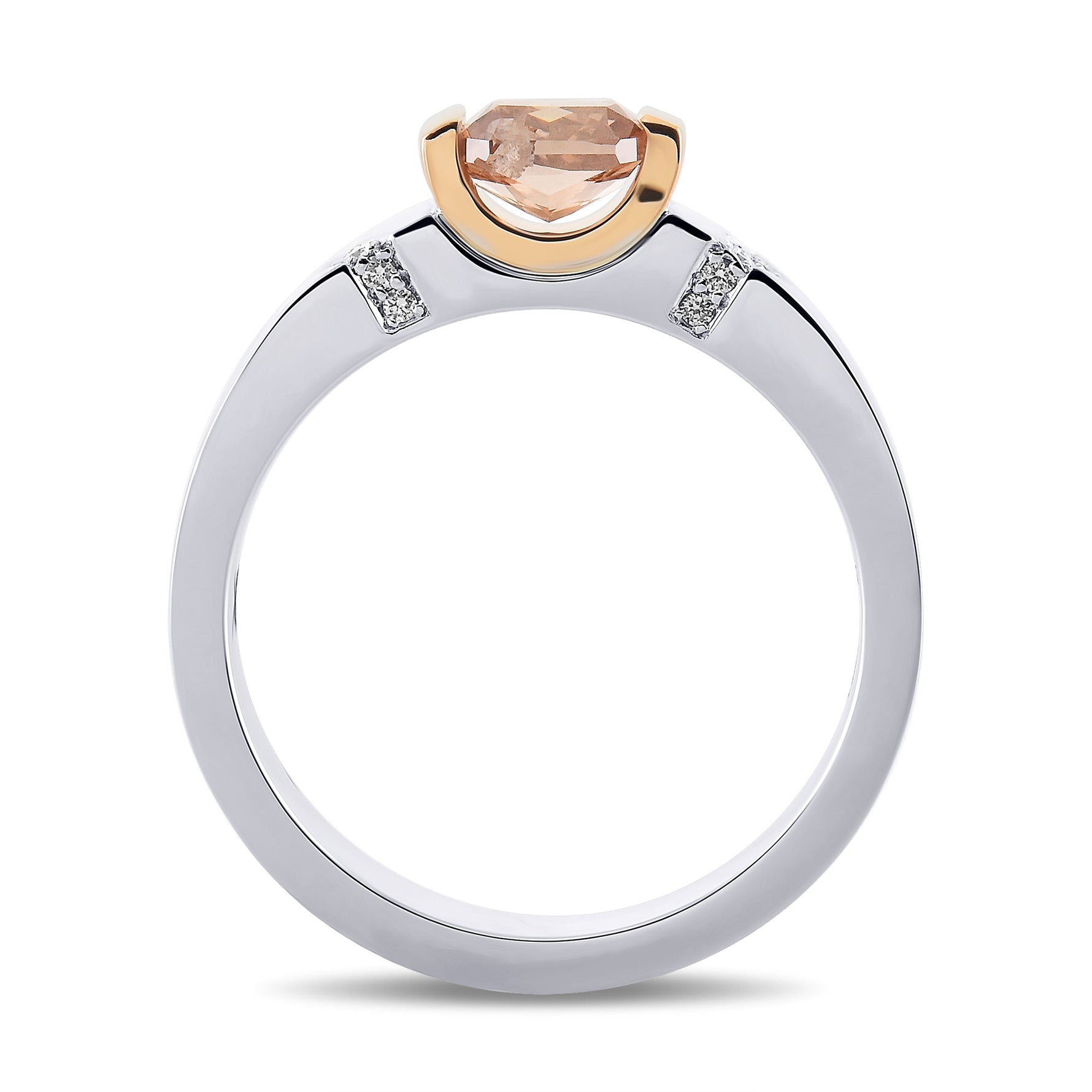 Fancy Brown Pink Radiant Solitaire Diamond Ring
