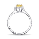 Fancy Yellow Pear Halo Diamond Ring