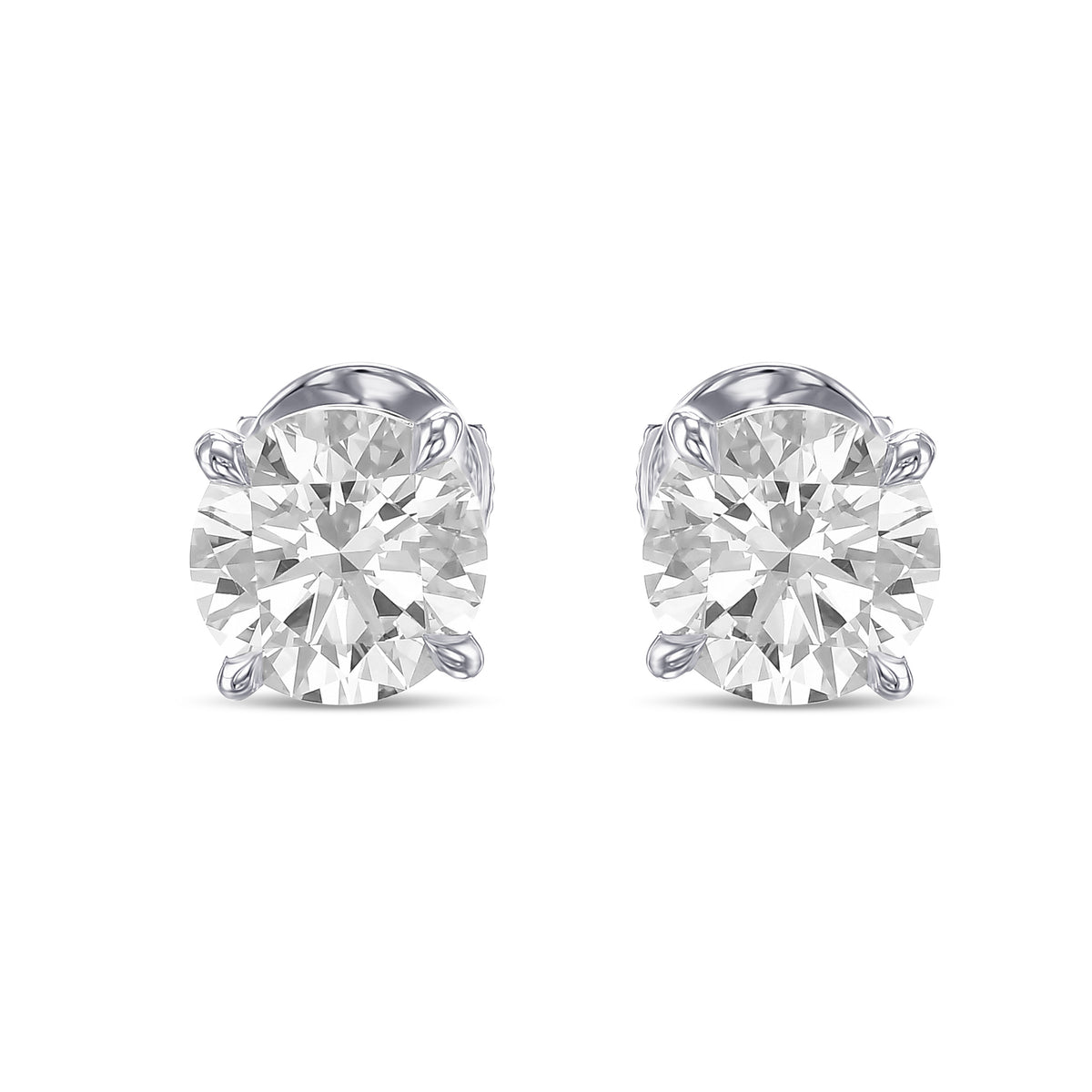 Round Brilliant Stud Diamond Earrings