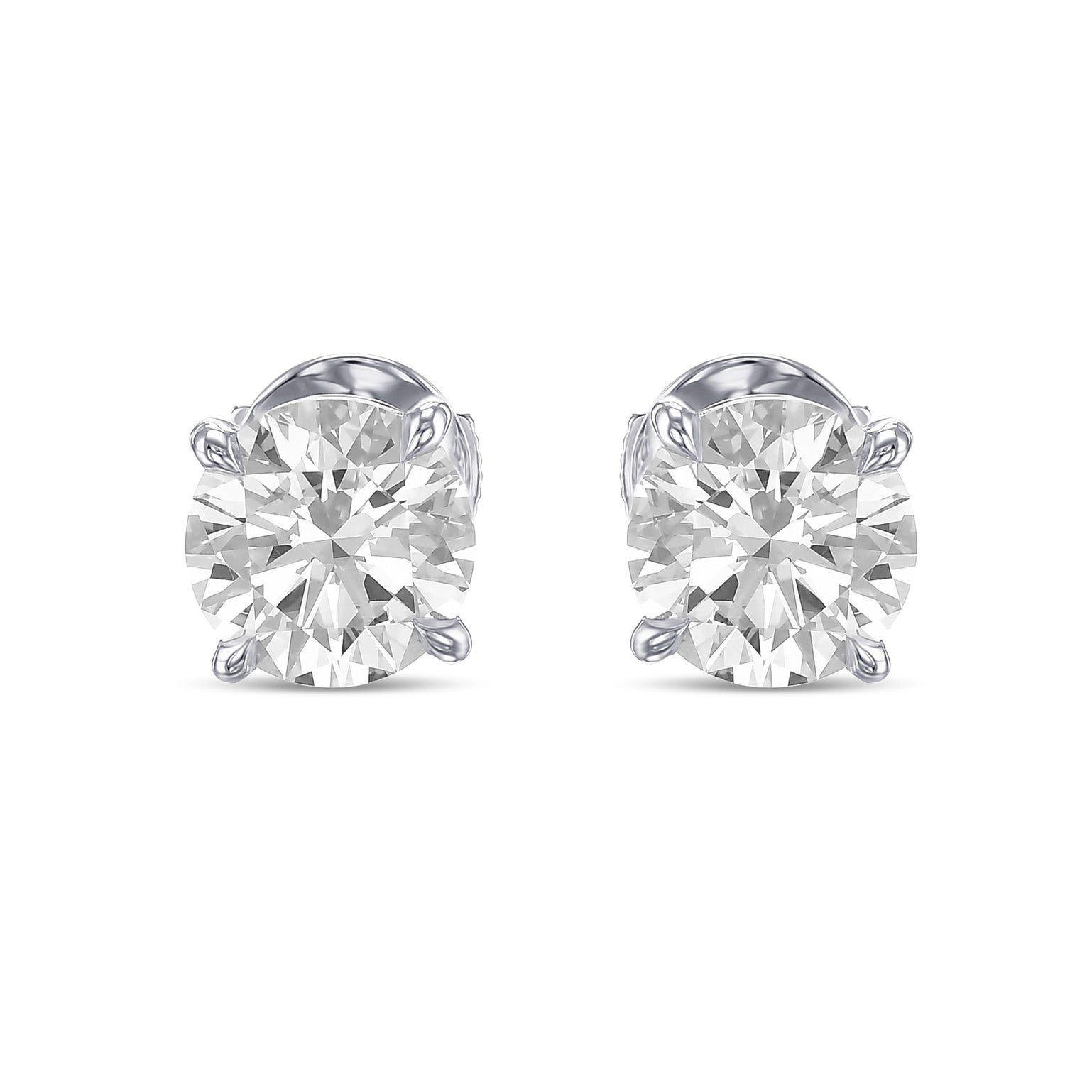 Round Brilliant Stud Diamond Earrings